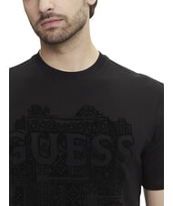 GUESS FLOCK Camiseta de manga corta de corte regular jetbla - camiseta - 3