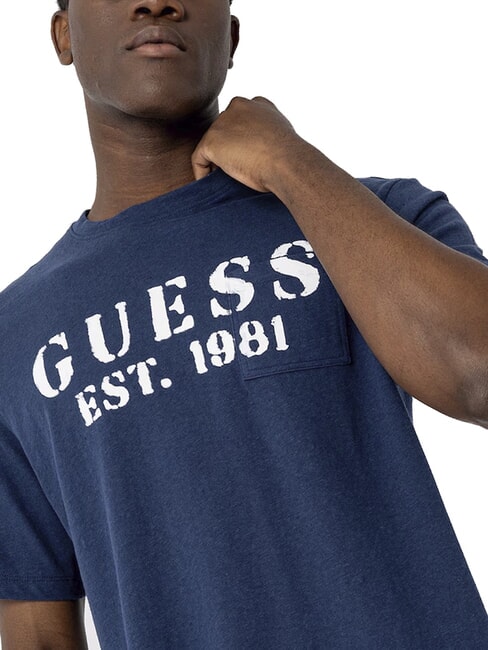 MARINA PRINT Camiseta de manga corta con bolsillo azul infinito - camiseta