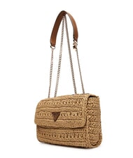 GUESS IRENE Bolso de hombro tejido, bolso bandolera natural / co&ntilde;ac - Bolsos Mujer - 4