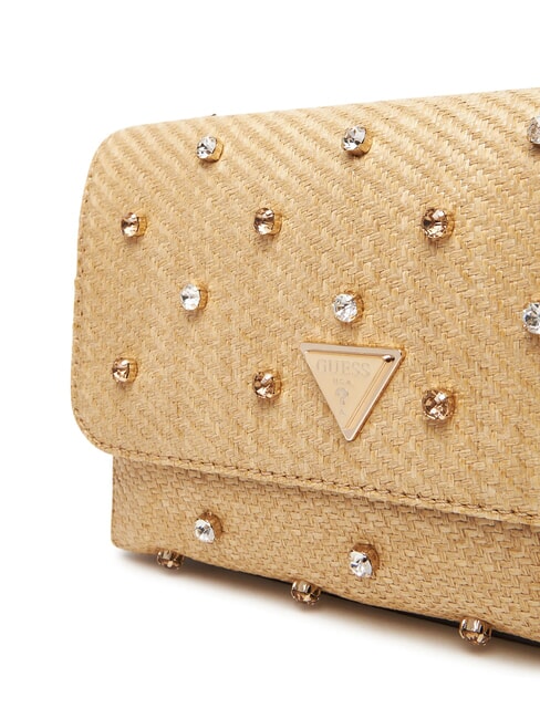 GIULLY 2 Bolso convertible de rafia con solapa lalie belleza natural - Bolsos Mujer