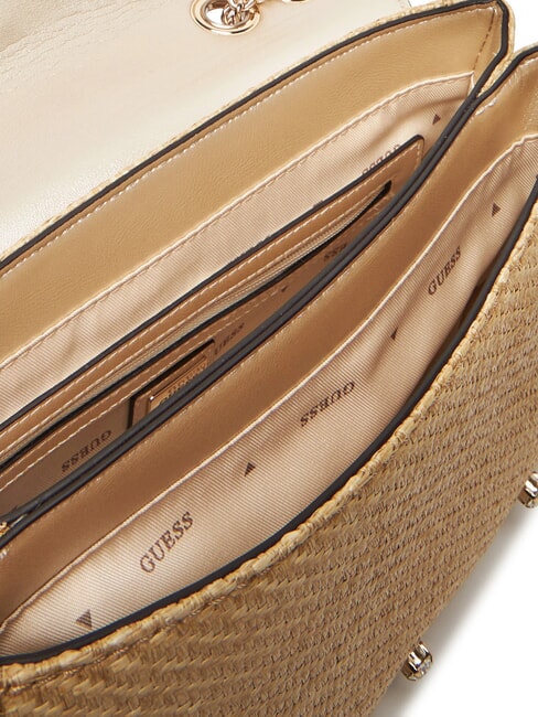 GIULLY 2 Bolso convertible de rafia con solapa lalie belleza natural - Bolsos Mujer