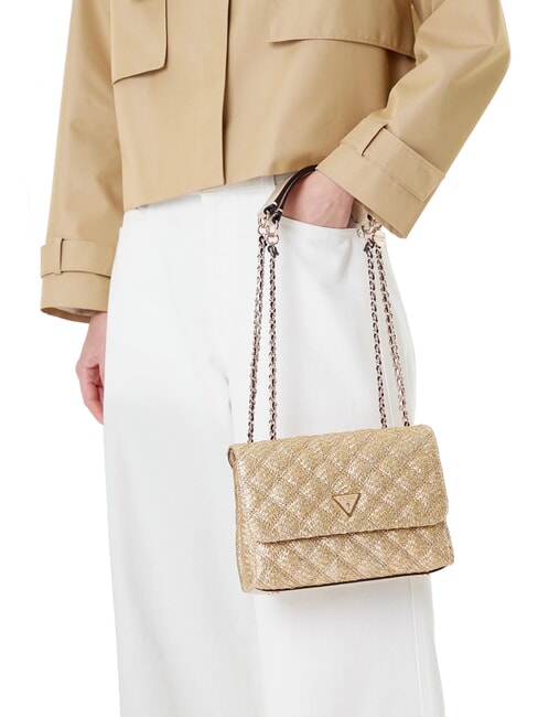 GIULLY 2 Bolso de hombro tejido, bolso bandolera oro - Bolsos Mujer