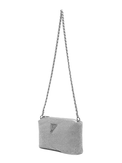 CRYSTAL Bolso de hombro con pedrer&iacute;a plata - Bolsos Mujer