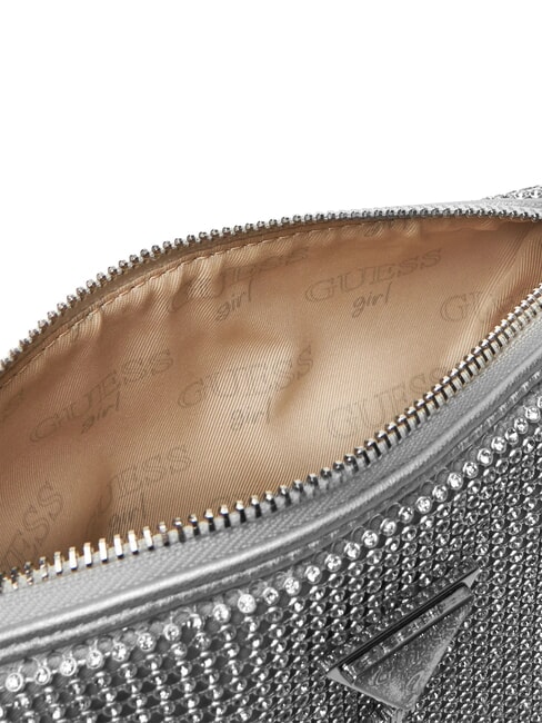 CRYSTAL Bolso de hombro con pedrer&iacute;a plata - Bolsos Mujer