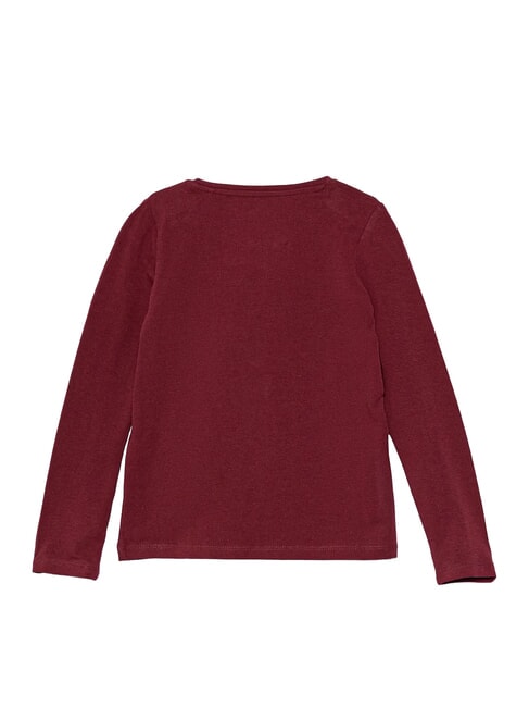 KIDS Camiseta de manga larga para ni&ntilde;a con estampado rojo de sal&oacute;n - Camiseta ni&ntilde;o