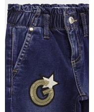 GUESS KIDS MINI ME Vaqueros de ni&ntilde;a con parches de pedrer&iacute;a Letras brillantes beb&eacute; w - pantalones para ni&ntilde;os - 3