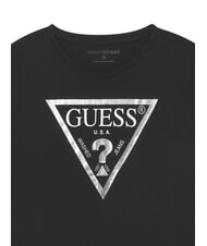 GUESS KIDS Camiseta con estampado de logotipo en forma de tri&aacute;ngulo negro azabache con escarcha g - Camiseta ni&ntilde;o - 3