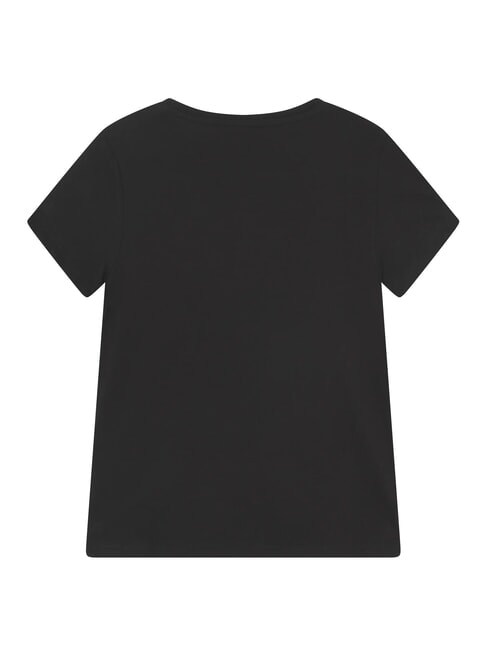 KIDS Camiseta con estampado de logotipo en forma de tri&aacute;ngulo negro azabache con escarcha g - Camiseta ni&ntilde;o