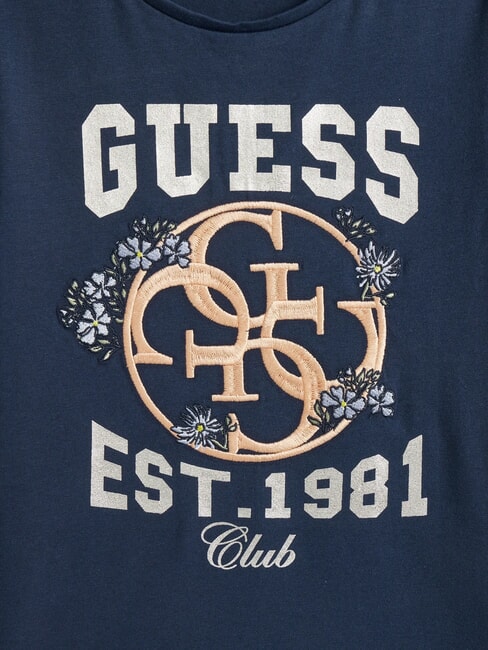 KIDS Camiseta de manga corta con estampado y bordado azul secreto - Camiseta ni&ntilde;o