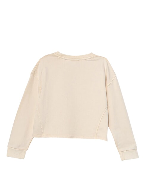 KIDS Sudadera de cuello redondo para ni&ntilde;a con bordado del logotipo peon&iacute;a melocot&oacute;n - Sudadera Beb&eacute;