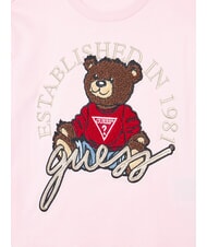 GUESS KIDS Camiseta de manga larga con osito de peluche rosa algod&oacute;n de az&uacute;car - Camiseta ni&ntilde;o - 3