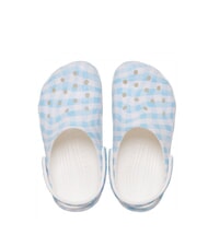 CROCS CLASSIC GINGHAM Zapatillas de estar por casa con estampado de sabot para mujer blanco/azul - Zapatos Mujer - 3