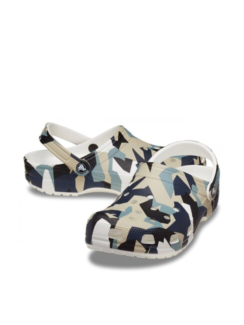 GEO CAMO Zapatillas unisex tipo sabot con estampado blanco / multicolor - Zapatos unisex