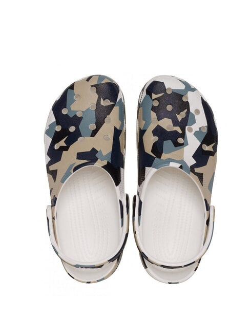 GEO CAMO Zapatillas unisex tipo sabot con estampado blanco / multicolor - Zapatos unisex