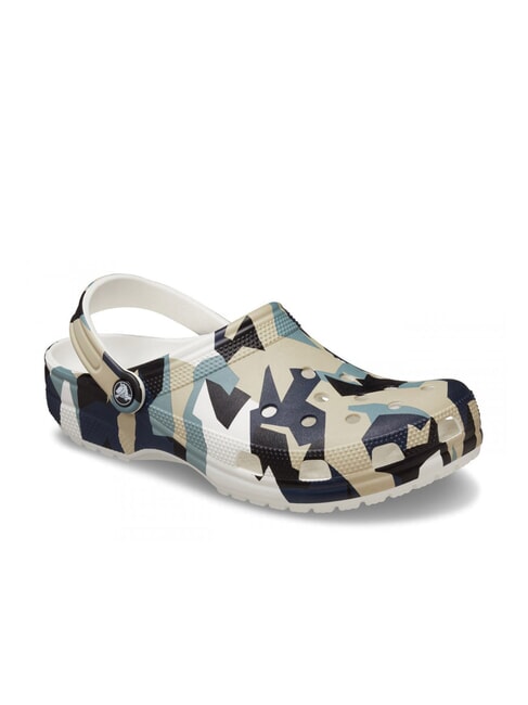 GEO CAMO Zapatillas unisex tipo sabot con estampado blanco / multicolor - Zapatos unisex