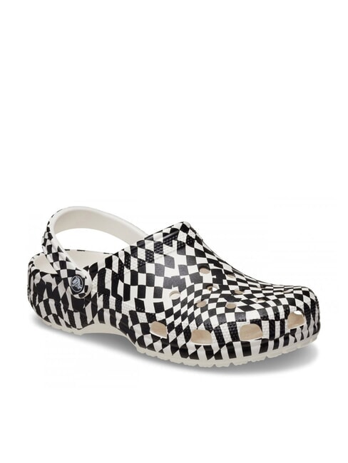 CLASSIC WARPED Zapatillas unisex tipo sabot con estampado blanco negro - Zapatos unisex