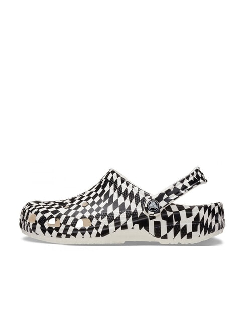 CLASSIC WARPED Zapatillas unisex tipo sabot con estampado blanco negro - Zapatos unisex
