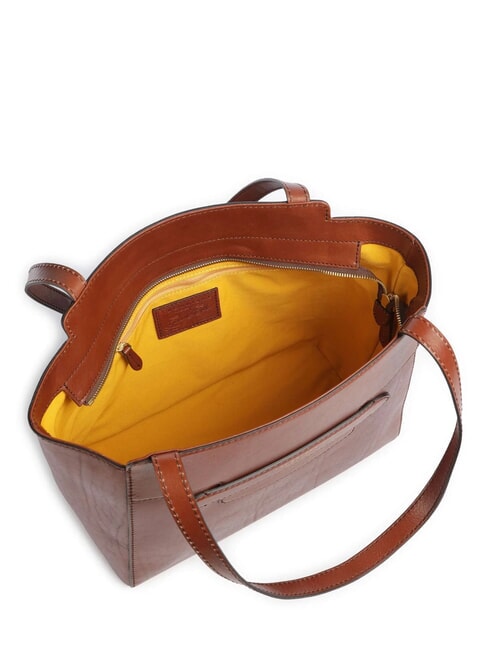 LUCREZIA Bolso de compras de piel para el hombro BROWN - Bolsos Mujer