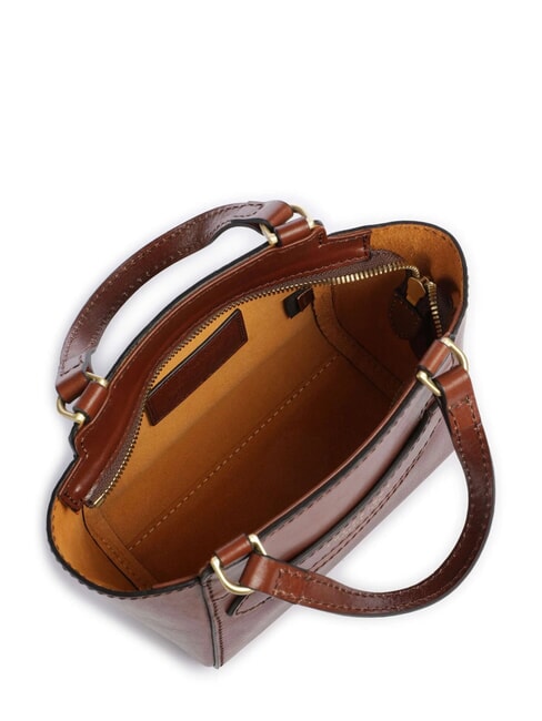LUCREZIA Bolso de piel con bandolera BROWN - Bolsos Mujer