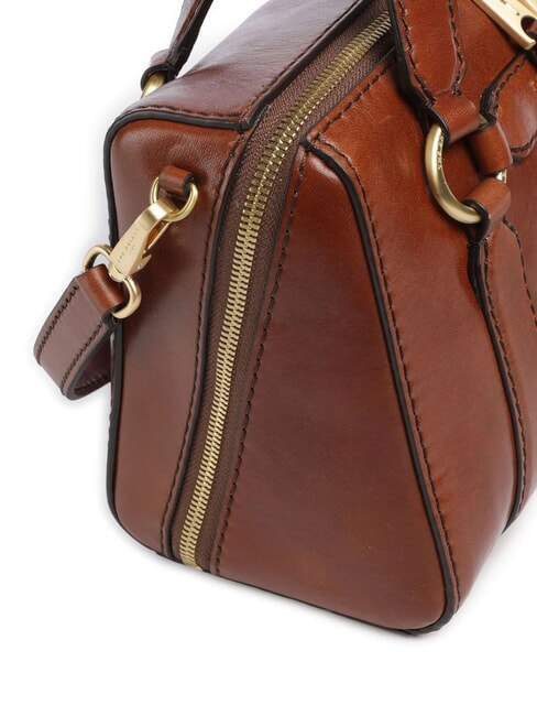 LAURA Bolso de piel tipo cartera con bandolera BROWN - Bolsos Mujer
