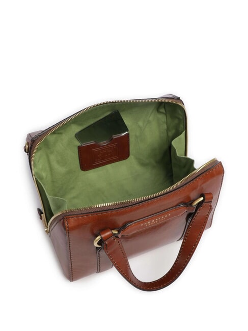 LAURA Bolso de piel tipo cartera con bandolera BROWN - Bolsos Mujer