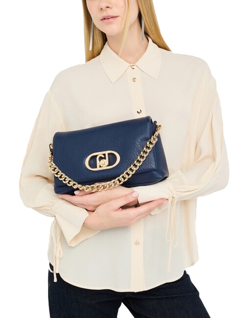 LAPUFFY Bolso de hombro con asa de cadena vestido azul - Bolsos Mujer
