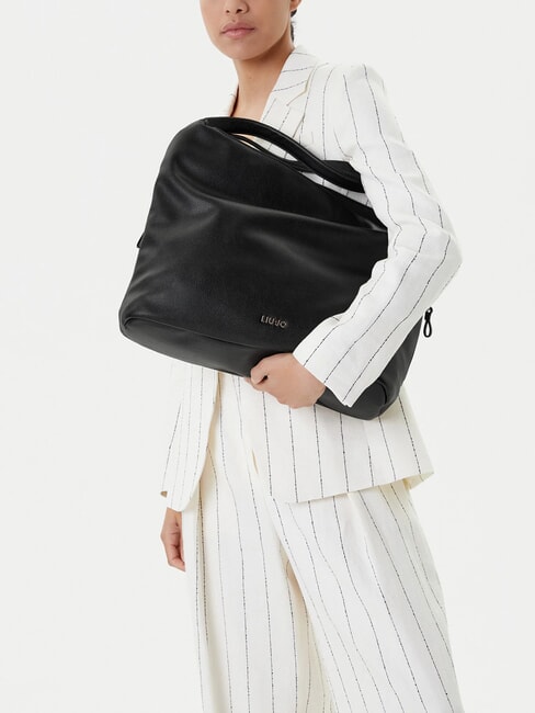 KALISKA Bolso de hombro tipo hobo, con correa para el hombro NEGRO - Bolsos Mujer