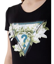 GUESS CAMELIA TRIANGLE Camiseta de manga corta con estampado y aplicaciones jetbla - camiseta - 3