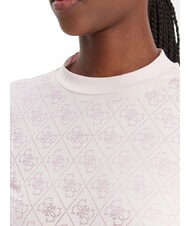 GUESS MOCK NECK ALL OVER 4G Camiseta slim fit con pedrer&iacute;a rosa delicado - camiseta - 3