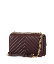PINKO MINI LOVE BAG Una bolsa de chevron vino borgo&ntilde;a-oro antiguo - Bolsos Mujer - 2