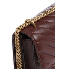 PINKO MINI LOVE BAG Una bolsa de chevron vino borgo&ntilde;a-oro antiguo - Bolsos Mujer - 3