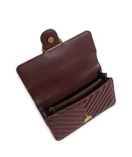 PINKO MINI LOVE BAG Una bolsa de chevron vino borgo&ntilde;a-oro antiguo - Bolsos Mujer - 4