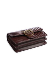 PINKO MINI LOVE BAG Una bolsa de chevron vino borgo&ntilde;a-oro antiguo - Bolsos Mujer - 5