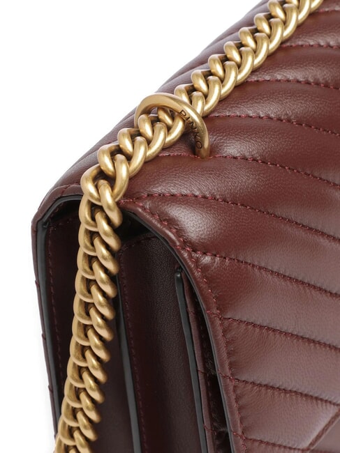 CLASSIC LOVE ONE Bolso de napa vino borgo&ntilde;a-oro antiguo - Bolsos Mujer