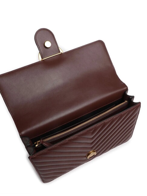 CLASSIC LOVE ONE Bolso de napa vino borgo&ntilde;a-oro antiguo - Bolsos Mujer