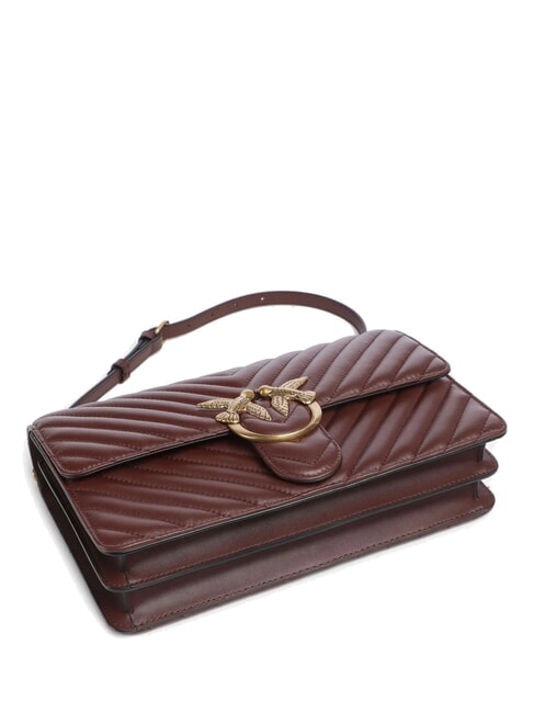 CLASSIC LOVE ONE Bolso de napa vino borgo&ntilde;a-oro antiguo - Bolsos Mujer