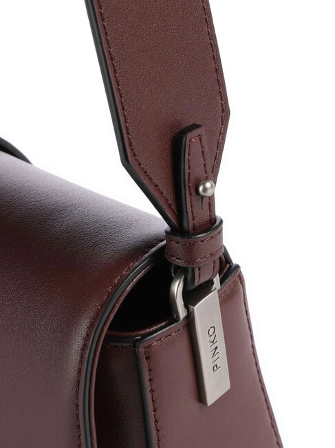 LOVE ONE SLOUCHY Mini bolso de hombro de piel vino borgo&ntilde;a-plata vieja - Bolsos Mujer