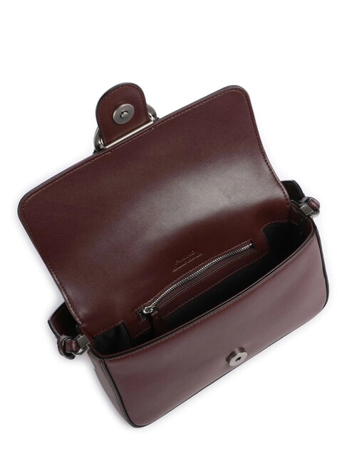 LOVE ONE SLOUCHY Mini bolso de hombro de piel vino borgo&ntilde;a-plata vieja - Bolsos Mujer