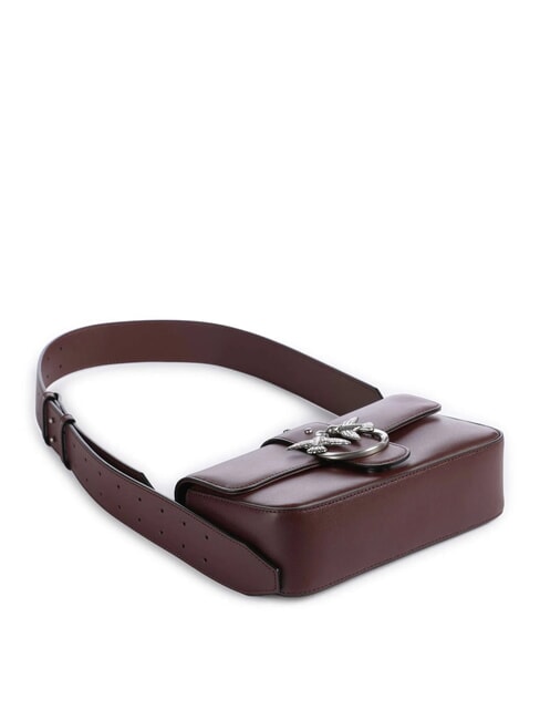 LOVE ONE SLOUCHY Mini bolso de hombro de piel vino borgo&ntilde;a-plata vieja - Bolsos Mujer