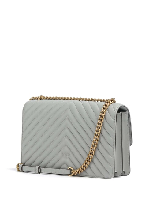 CLASSIC LOVE ONE Bolso de napa gris perla-oro antiguo - Bolsos Mujer