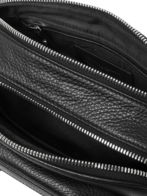 CARRE Bolso bandolera de piel con correa para el hombro negro - Bolsos Mujer