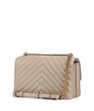PINKO MINI LOVE BAG Una bolsa de chevron beige-gris ahumado-oro antiguo - Bolsos Mujer - 2