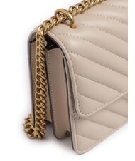 PINKO MINI LOVE BAG Una bolsa de chevron beige-gris ahumado-oro antiguo - Bolsos Mujer - 3