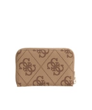 GUESS LAUREL 2 Cartera mediana con cremallera y estampado del logotipo 4G logotipo de caf&eacute; con leche / marr&oacute;n - Carteras Mujer - 4