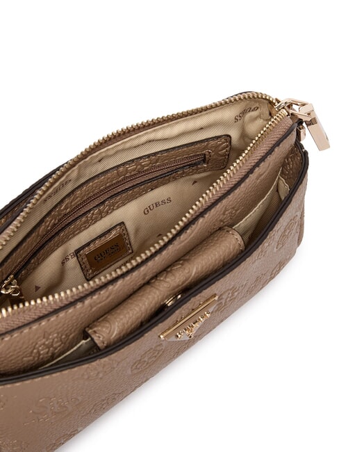 CRESIDIA 2 Bolso de hombro Peony con logotipo en relieve logotipo de color topo oscuro - Bolsos Mujer