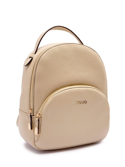 MANHATTAN Mochila redonda mediana con bolsillo arena - Bolsos Mujer