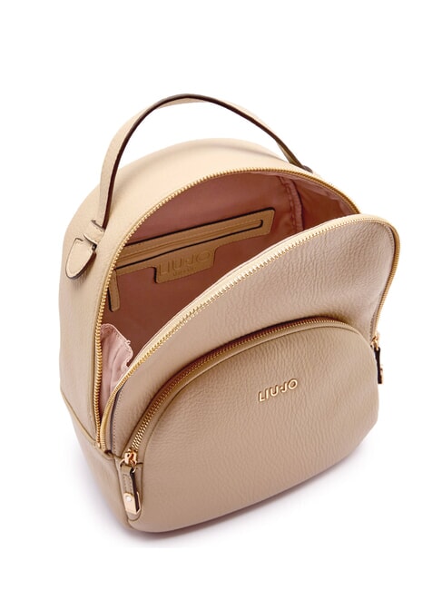 MANHATTAN Mochila redonda mediana con bolsillo arena - Bolsos Mujer