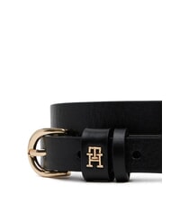 TOMMY HILFIGER TH LOGO Cintur&oacute;n fino de cuero para mujer negro - Cinturones - 3