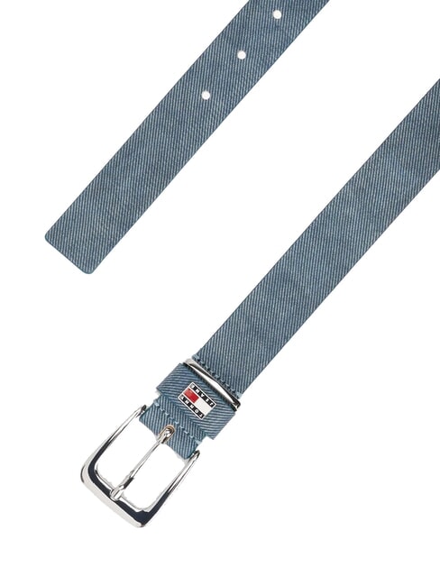TH HERITAGE Cintur&oacute;n de piel con estampado denim cielo des&eacute;rtico m&uacute;ltiple - Cinturones