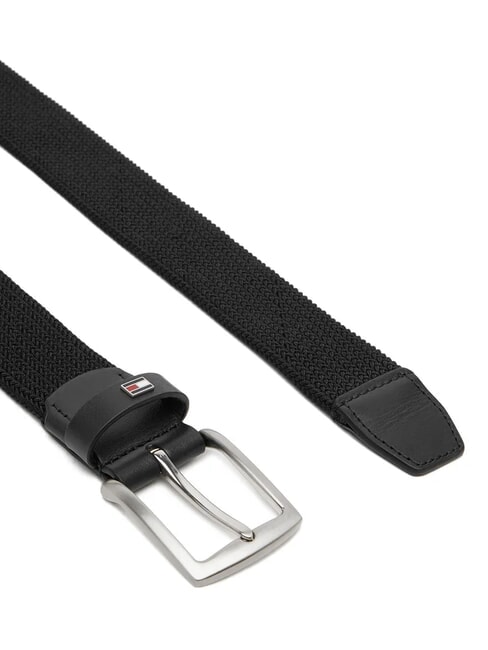 DENTON ELASTIC Cintur&oacute;n de tela tejida para hombre negro - Cinturones